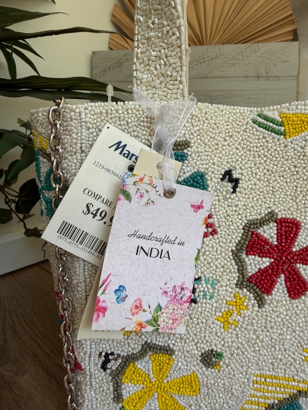 India Hand-Beaded Crossbody Beach Seaside Tote Bag – NWT - Mother’s Day Gift - Picture 3 of 9